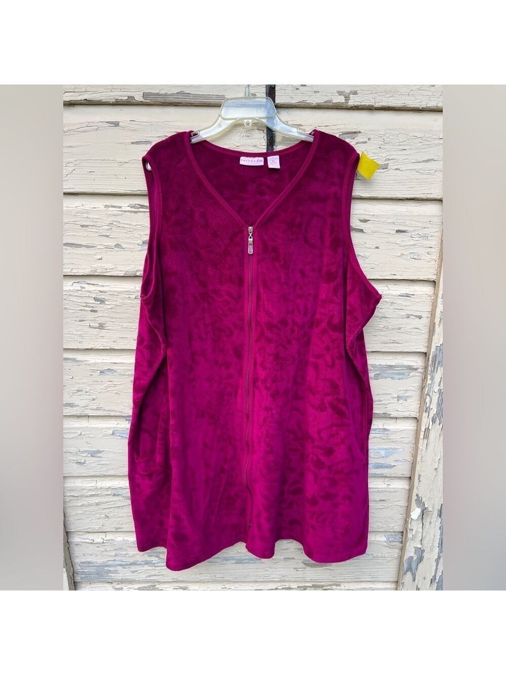 Serenada Summer Velour Terry Cloth Full Zip Robe Swimsuit Cover-Up 3X